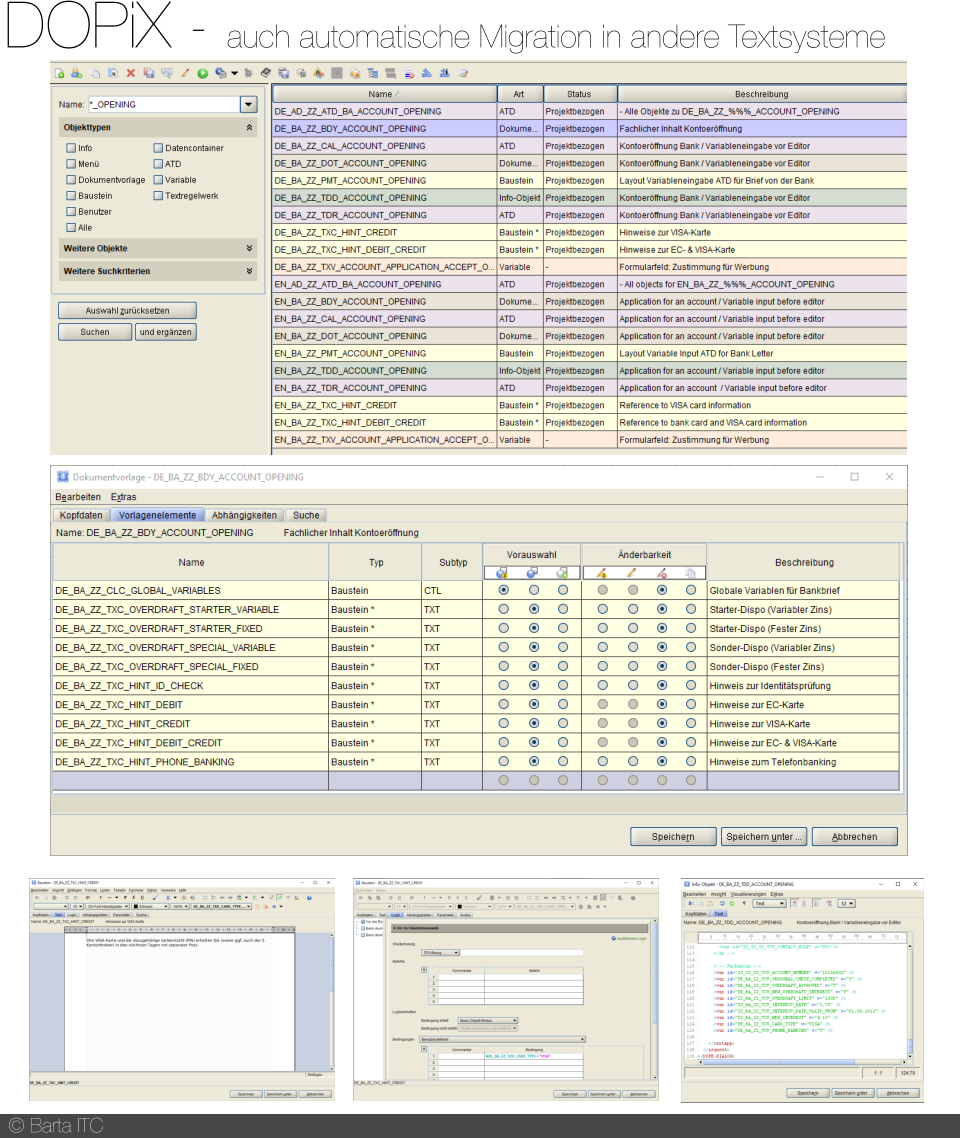 DOPiX - auch automatische Migration in andere Textsysteme © Barta ITC